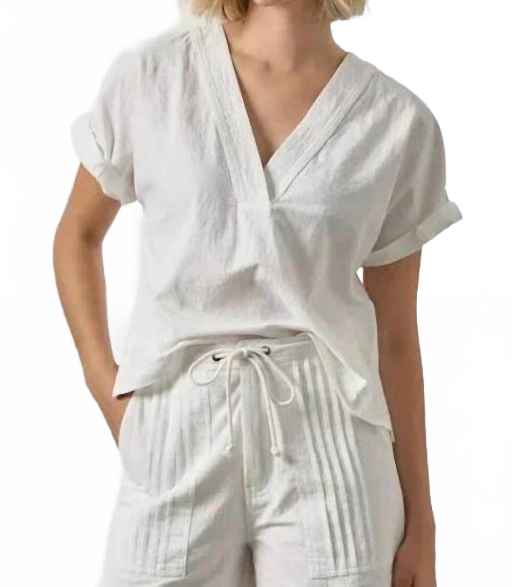 NEW LILLA P boxy popover dolman top in white